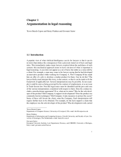 Argumentation in legal reasoning - Department of Information and