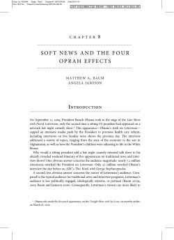 soft news and the four oprah effects