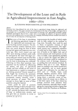 The Development of the Lease and its Role in Agricultural