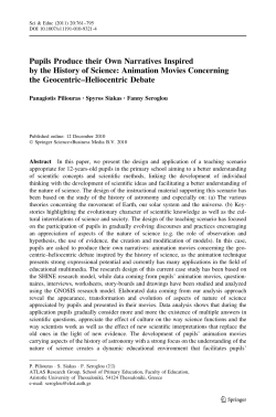 Pupils Produce their Own Narratives Inspired by the History of