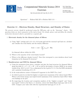 Exercise 11 - Electron Density, Band Structure, and Density of States