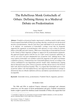 The Rebellious Monk Gottschalk of Orbais: Defining