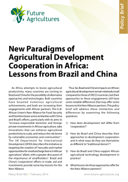 New Paradigms of Agricultural Development Cooperation in Africa
