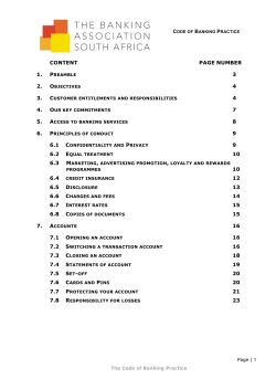 Code of Banking Practice - The Banking Association South Africa