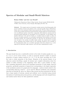 Spectra of Modular and Small-World Matrices