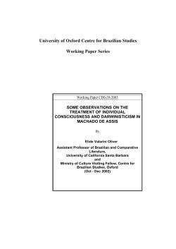 University of Oxford Centre for Brazilian Studies Working Paper Series