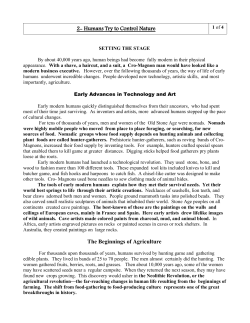 2- Humans Try to Control Nature The Beginnings of Agriculture