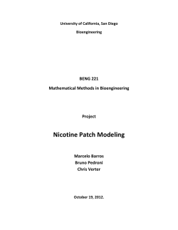 Nicotine Patch Modeling - University of California San Diego