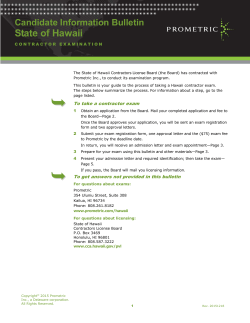 Hawaii Contractors Licensing Information Bulletin