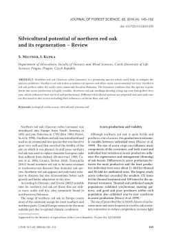 Silvicultural potential of northern red oak and its regeneration