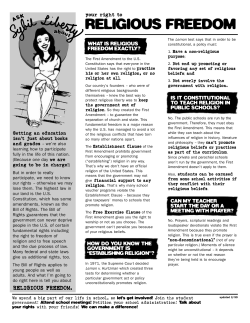 Student Newsletter Religious Freedom