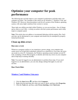 Optimize your computer for peak performance