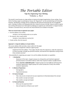 Creating Outlines - UNC School of Social Work