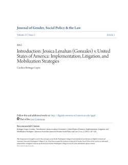Introduction: Jessica Lenahan (Gonzales) v. United States of