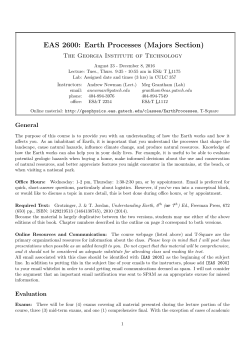 Syllabus - Geophysics at Georgia Tech