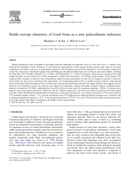 Stable isotope chemistry of fossil bone as a new paleoclimate indicator