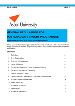 general regulations for postgraduate taught