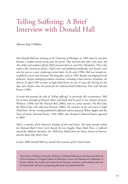 Telling Suffering: A Brief Interview with Donald Hall