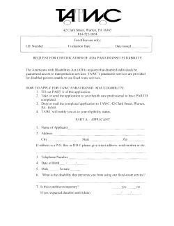 to the Request for Certification of ADA Eligibility