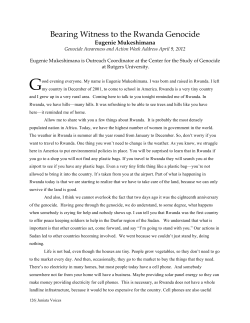 Bearing Witness to the Rwanda Genocide