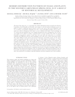 modern distribution patterns of snails and plants in the western