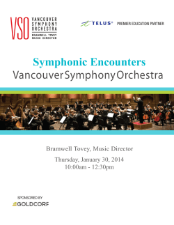 Symphonic Encounters Vancouver Symphony Orchestra