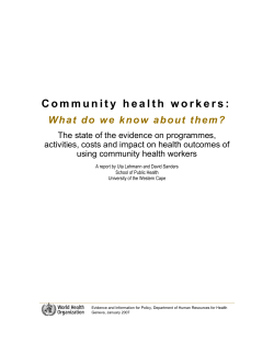 Community health workers - World Health Organization
