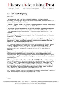 HAT Archive Collecting Policy - History of Advertising Trust
