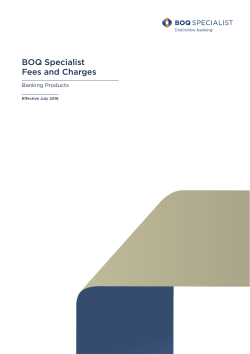 BOQ Specialist Fees and Charges