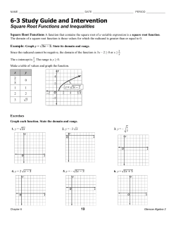 6.3 Square Root Functions and Inequalities