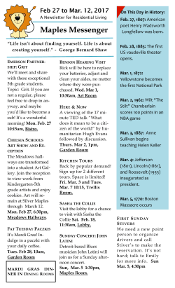 Maples Messenger - Silver Maples of Chelsea