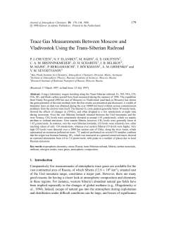 Trace Gas Measurements Between Moscow and Vladivostok Using