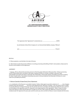 2017 Aridus Custom Crush Contract agreement