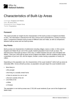 Characteristics of Built-Up Areas