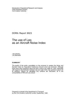 The use of Leq as an Aircraft Noise Index