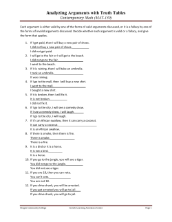 Analyzing Arguments with Truth Tables