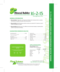 Mineral Builder 16-2-15 - Plant Science | Fertilizer with a purpose