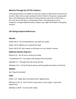 Ministry Through the Use of Scriptures