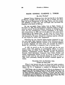 Major General Clarence L. Tinker - Oklahoma State University
