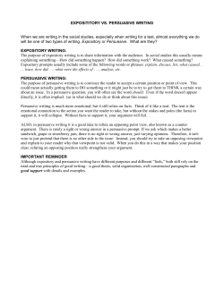 Expository vs. Persuasive Writing