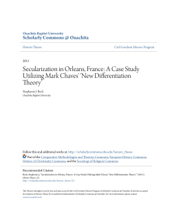 A Case Study Utilizing Mark Chaves` `New Differentiation Theory`