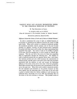 Difference between the Action of Acids and of Salts on Colloidal