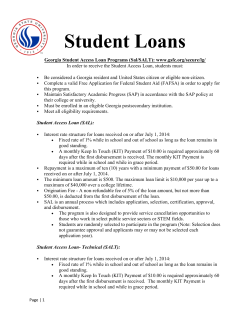 Student Loans - Student Financial Services