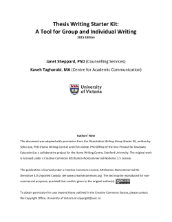 Thesis Writing Starter Kit
