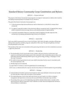 Rotary Community Corps Constitution and Bylaws