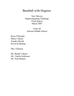 Baseball with Degrees - The Supercomputing Challenge