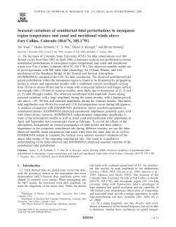 Seasonal variations of semidiurnal tidal