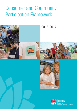 Consumer and Community Participation Framework