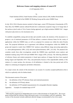 Reference frames and mapping schemes of comet 67P