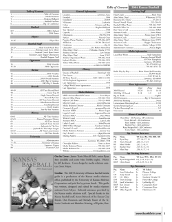 2004 Kansas Baseball Table of Contents